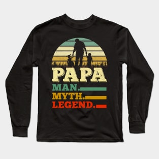 Papa Man Myth Legend Father's Day Gifts Long Sleeve T-Shirt